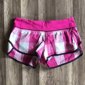 Lululemon Speed Shorts Pink Plaid 4